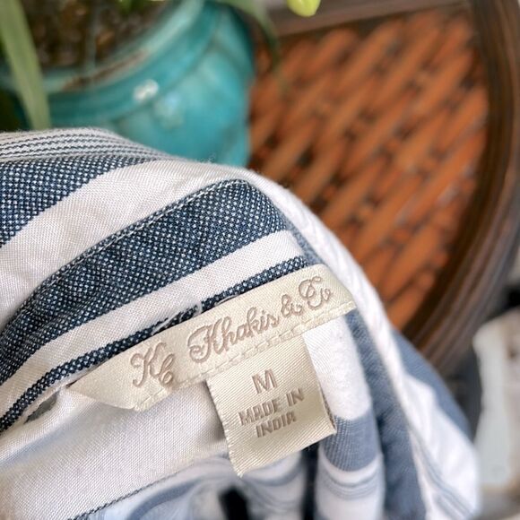 KC Khakis & Company Striped Ombre Button Down Shirt Y2K Grunge Boho Size Medium - Picture 8 of 9